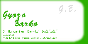 gyozo barko business card